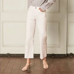 NWT BOYISH Mikey high rise wide leg stretch denim in white - size 25